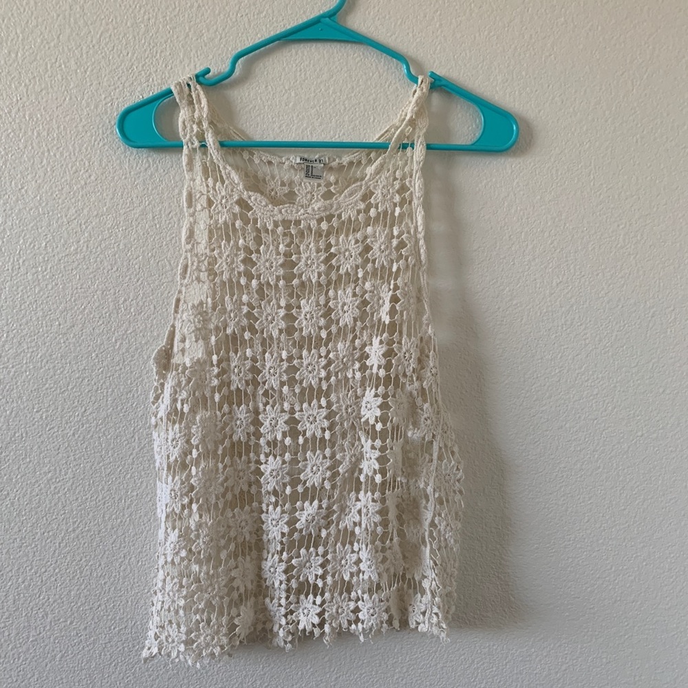 Forever 21 cream crochet tank ❤️